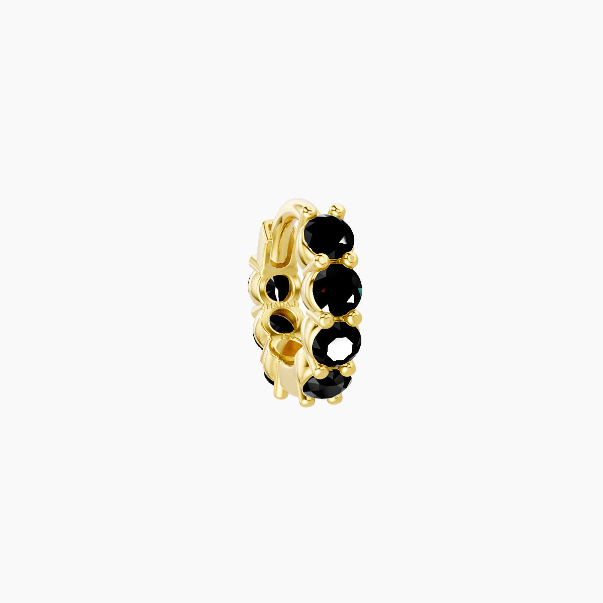 Vesta | 18k Yellow Gold 5 mm Black Diamond Hoop Piercing