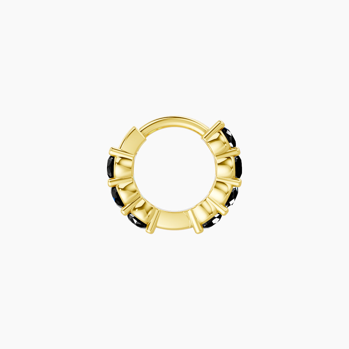 Vesta | 18k Yellow Gold 5 mm Black Diamond Hoop Piercing