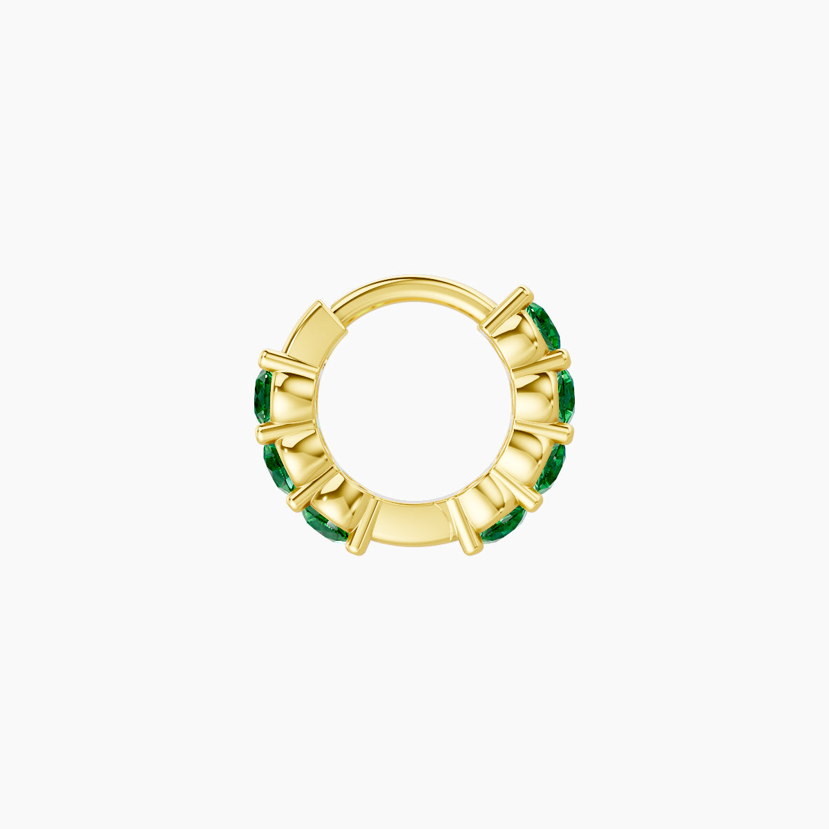 Vesta | 18k Yellow Gold 5 mm Emerald Hoop Piercing