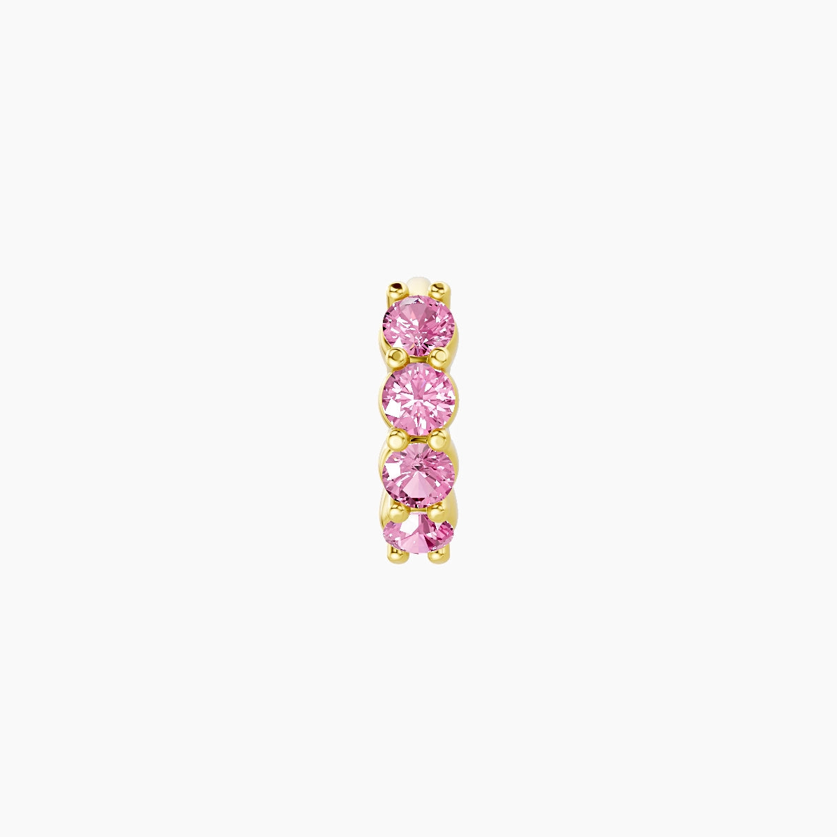 Vesta | 18k Yellow Gold 5 mm Pink Sapphire Hoop Piercing