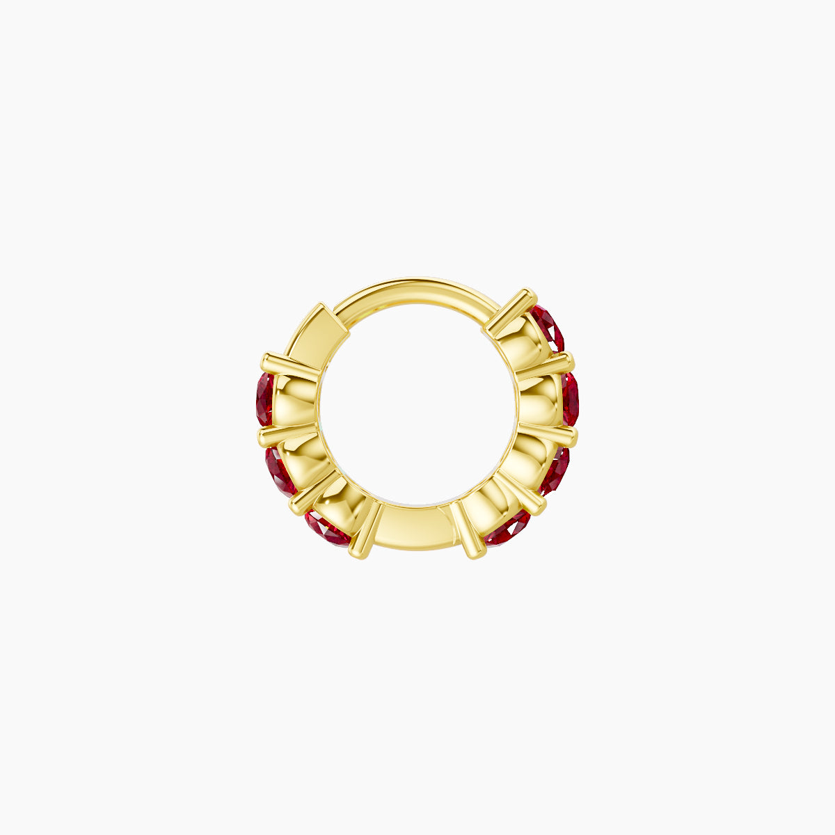 Vesta | 18k Yellow Gold 5 mm Ruby Hoop Piercing