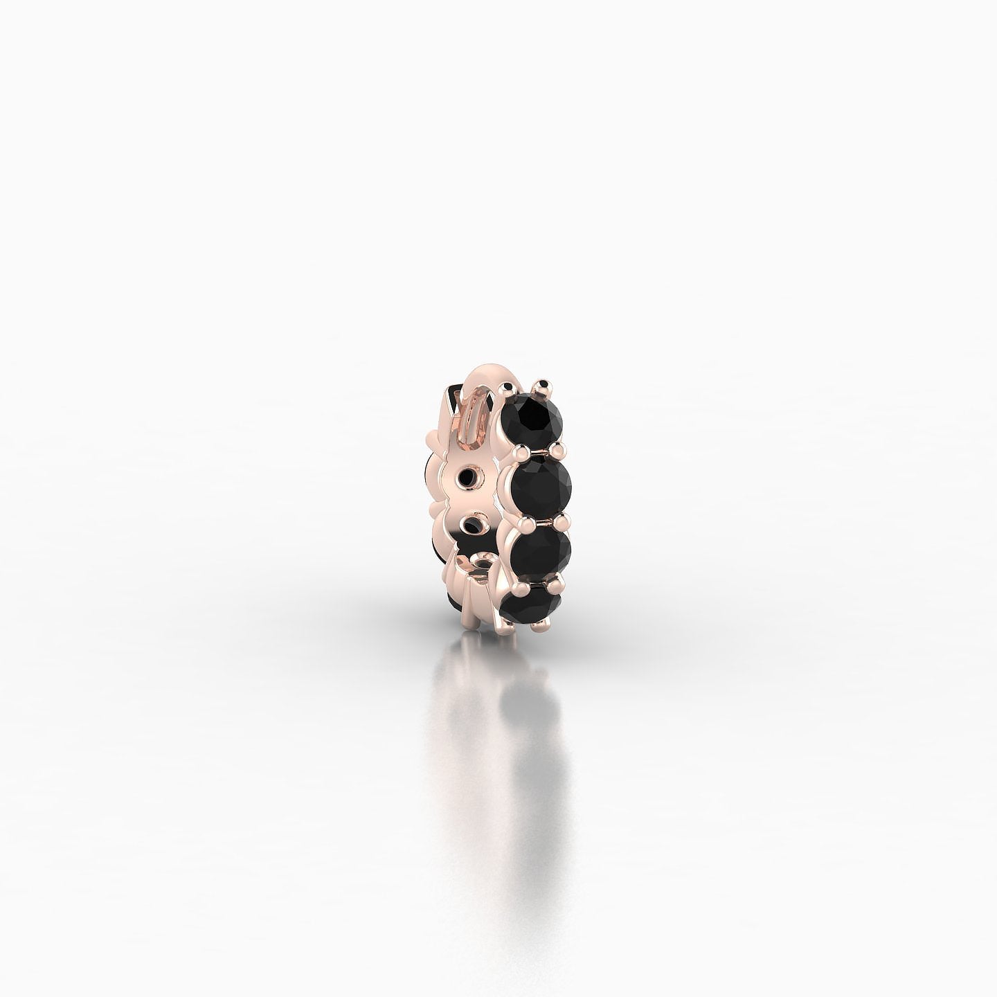 Vesta | 18k Rose Gold 5 mm Black Diamond Hoop Piercing