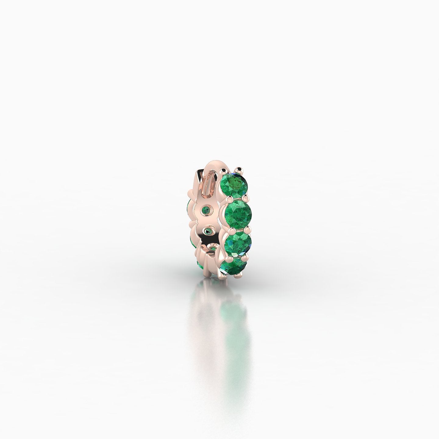 Vesta | 18k Rose Gold 5 mm Emerald Hoop Piercing