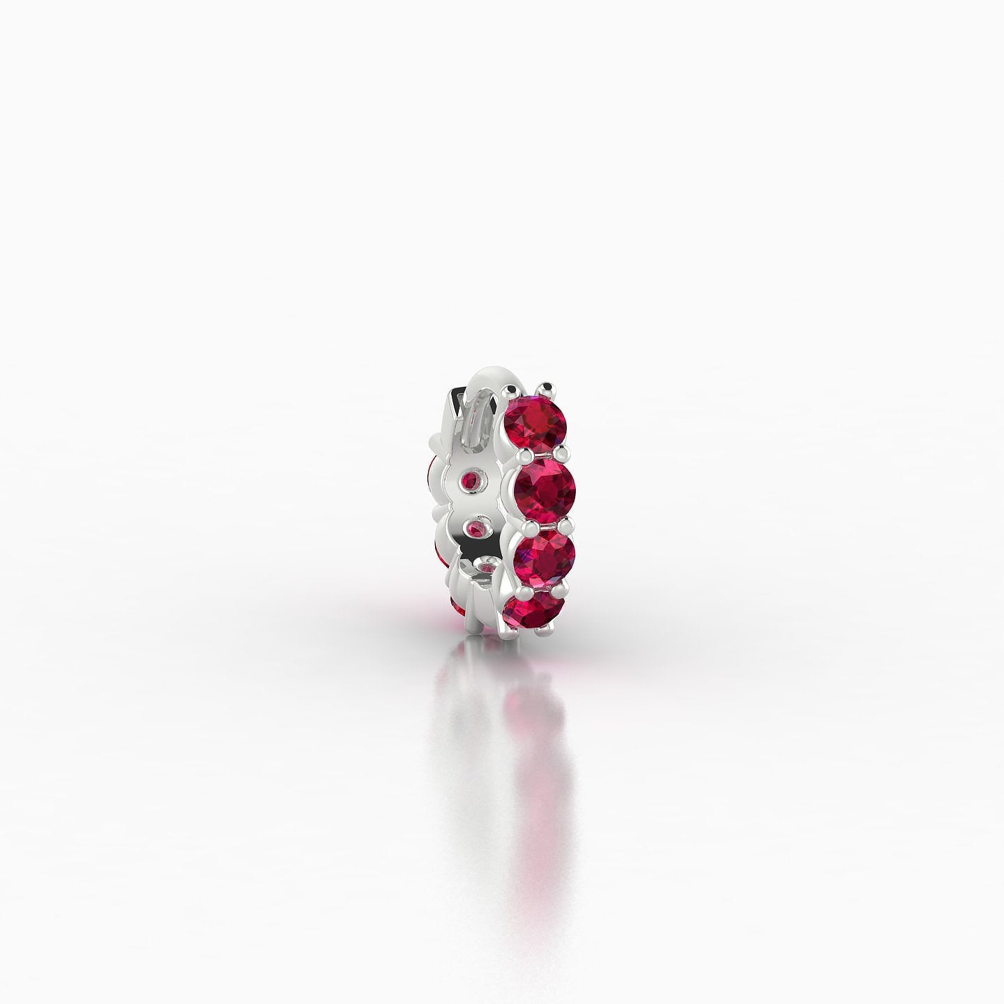 Vesta | 18k White Gold 5 mm Ruby Hoop Piercing