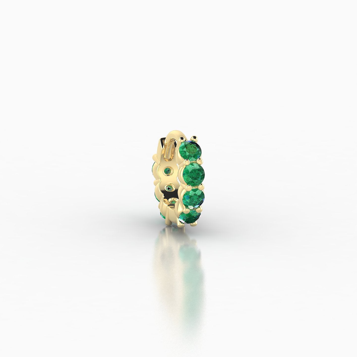 Vesta | 18k Yellow Gold 5 mm Emerald Hoop Piercing