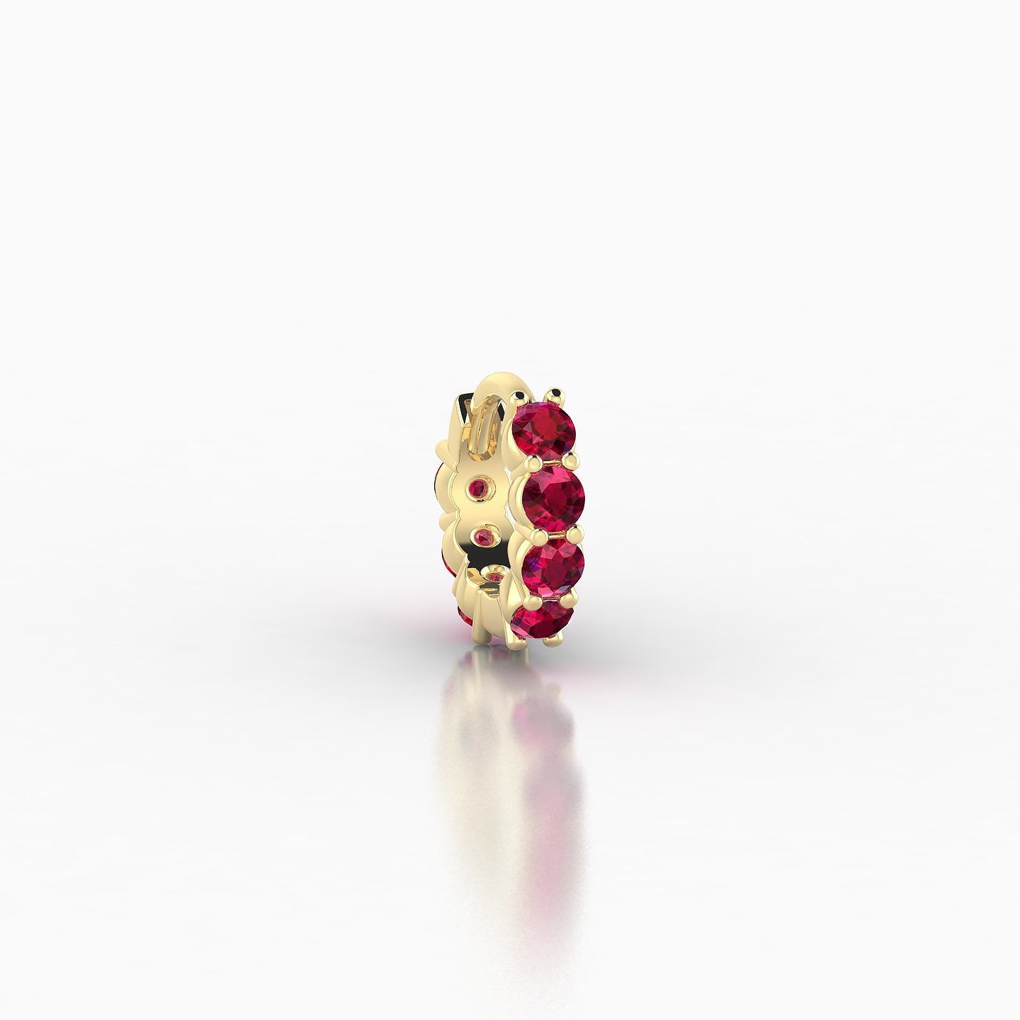 Vesta | 18k Yellow Gold 5 mm Ruby Hoop Piercing