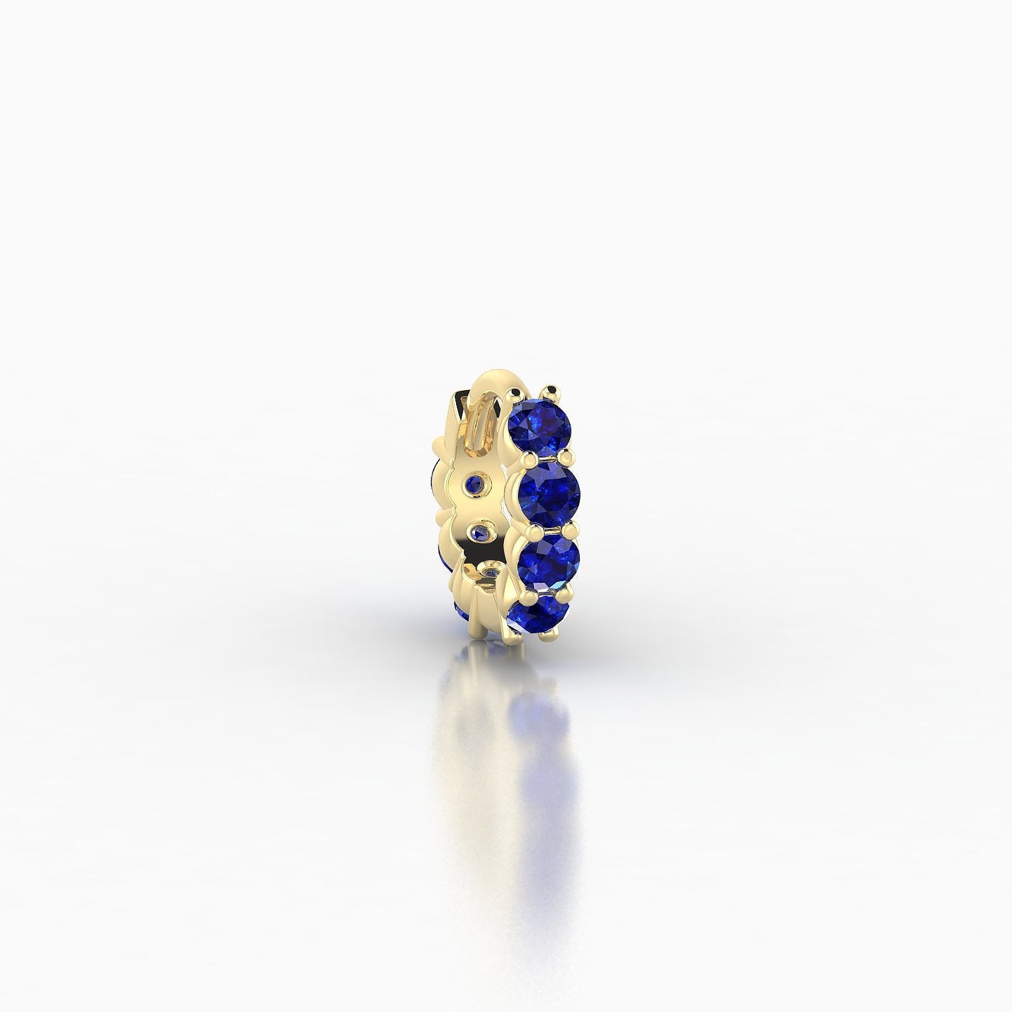 Vesta | 18k Yellow Gold 5 mm Sapphire Hoop Piercing