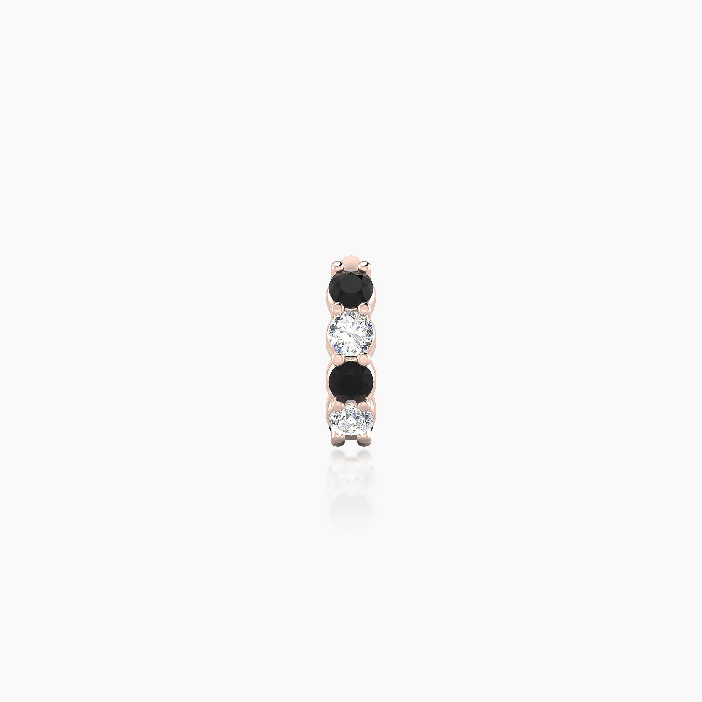 Vesta | 18k Rose Gold 5 mm Black Diamond & Diamond Hoop Piercing