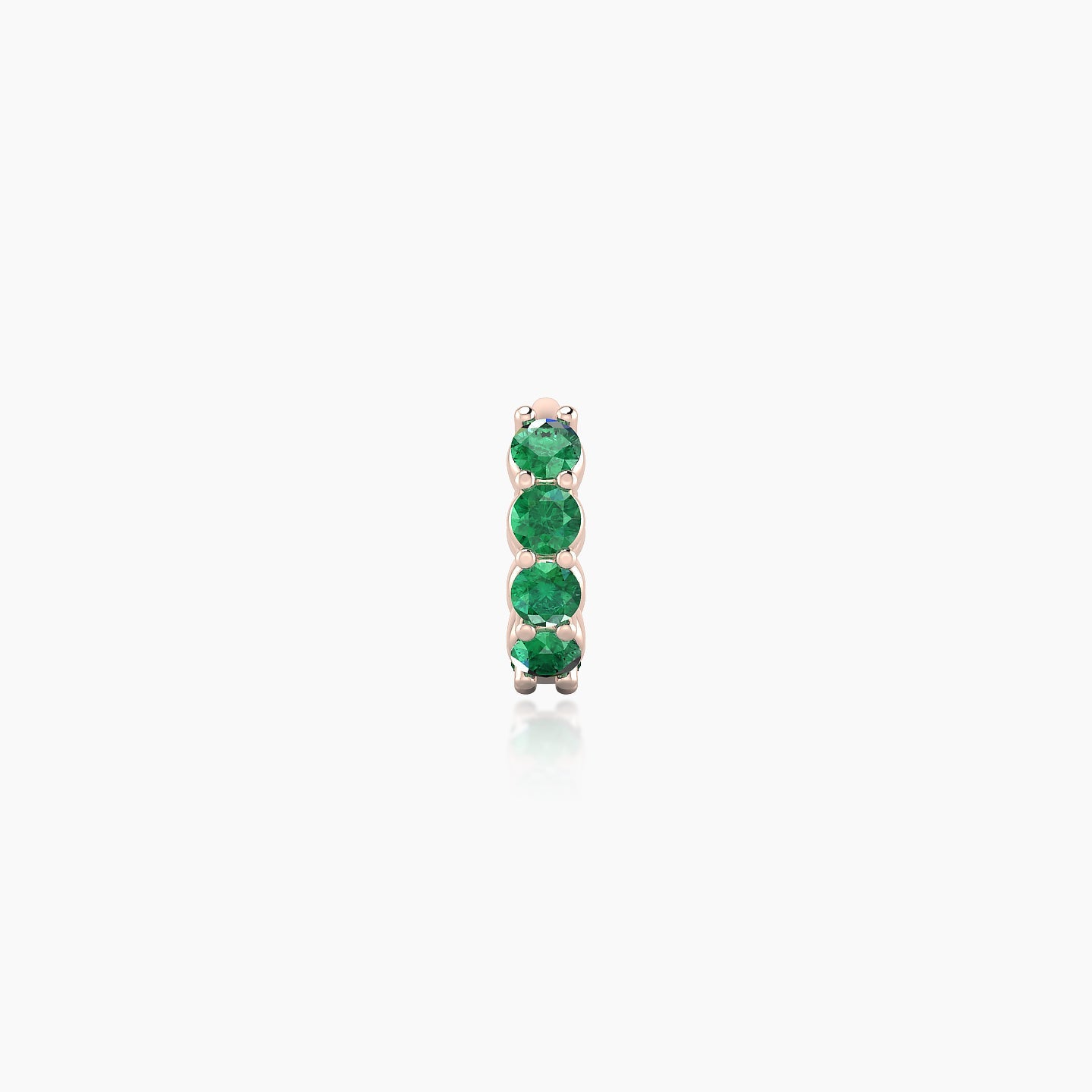 Vesta | 18k Rose Gold 5 mm Emerald Hoop Piercing