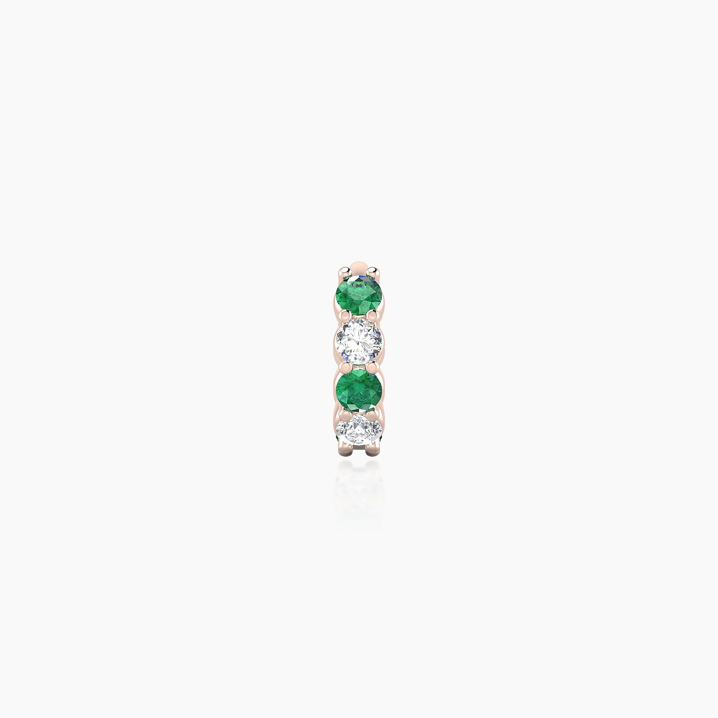 Vesta | 18k Rose Gold 5 mm Emerald & Diamond Hoop Piercing