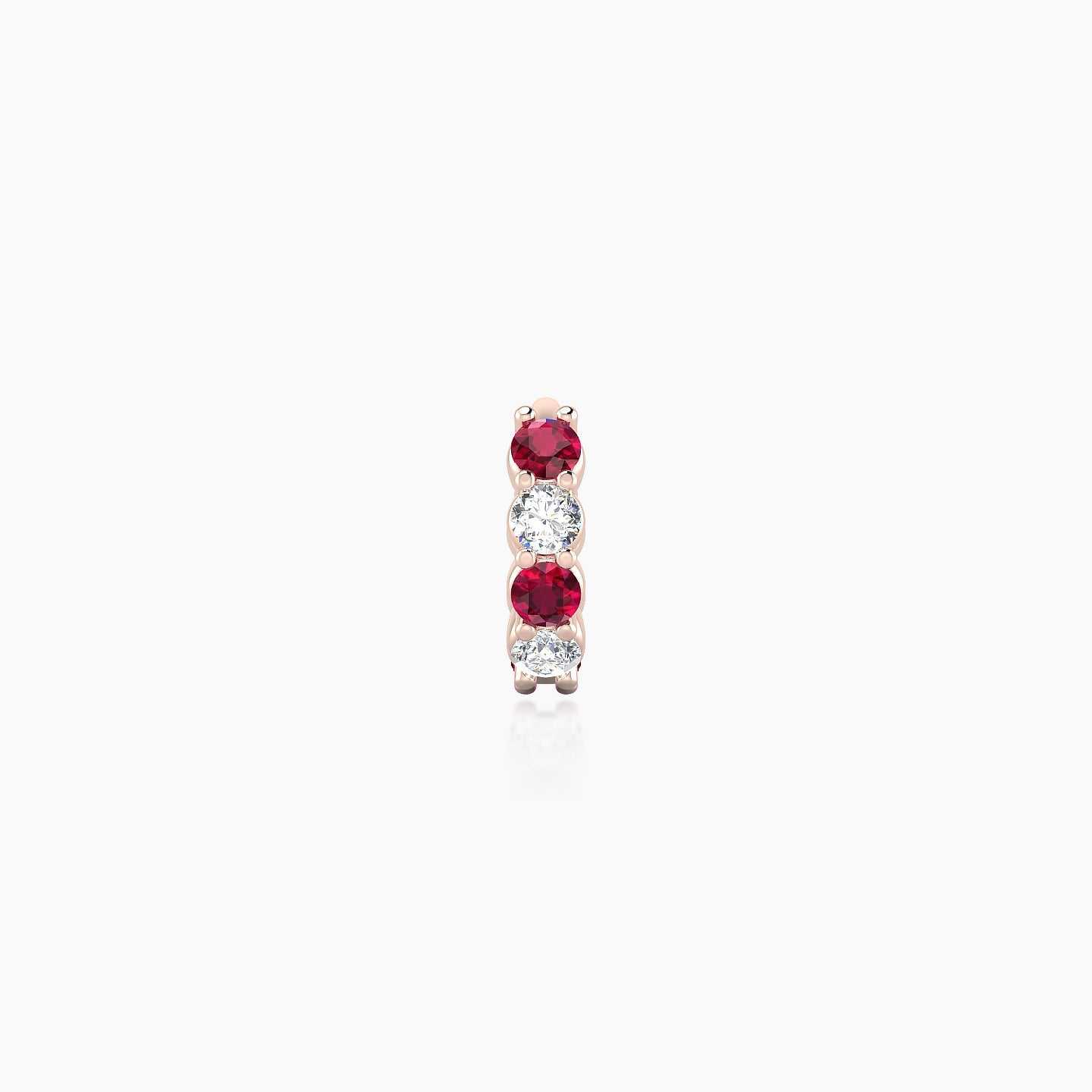 Vesta | 18k Rose Gold 5 mm Ruby & Diamond Hoop Piercing