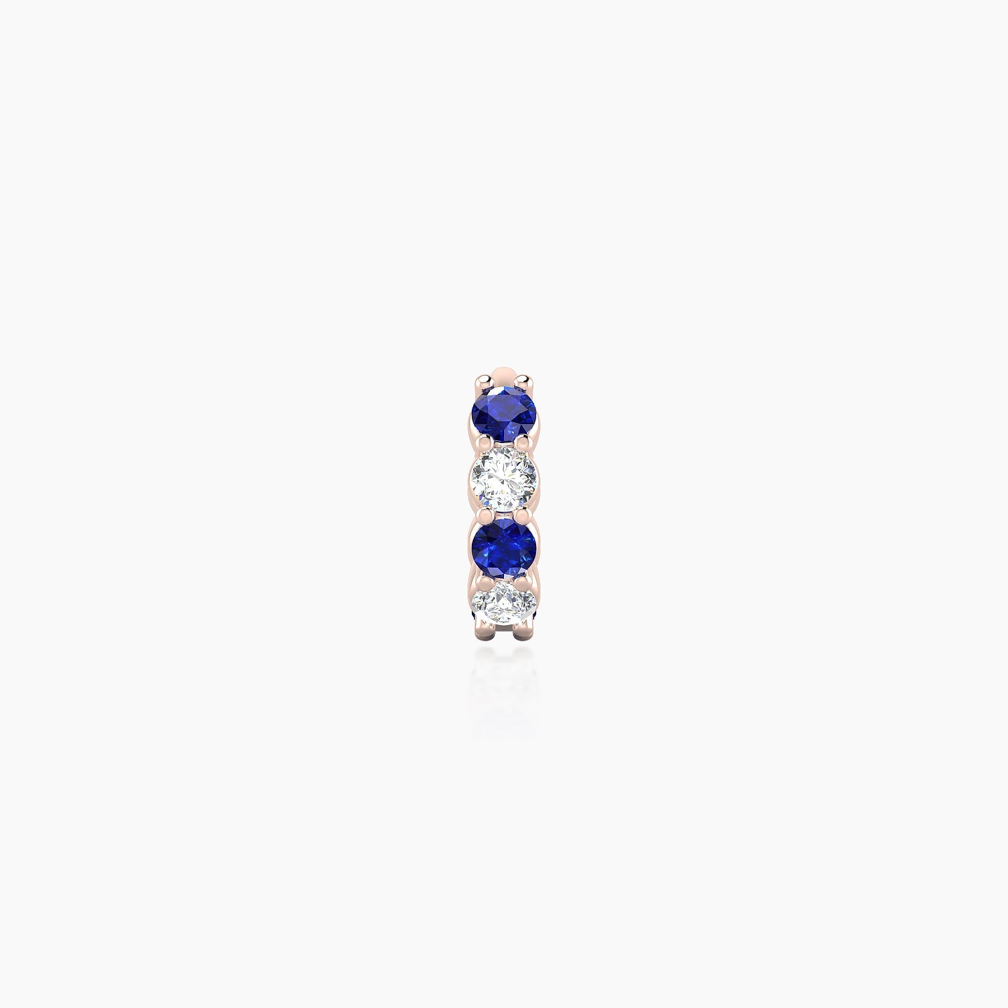 Vesta | 18k Rose Gold 5 mm Sapphire & Diamond Hoop Piercing