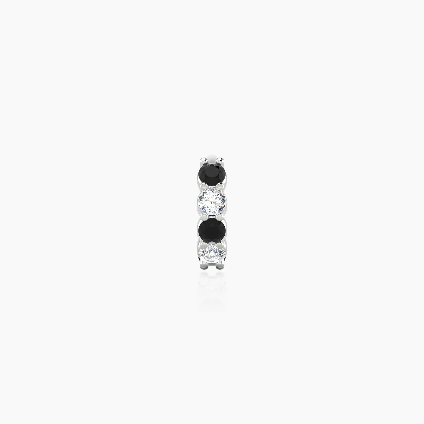 Vesta | 18k White Gold 5 mm Black Diamond & Diamond Hoop Piercing