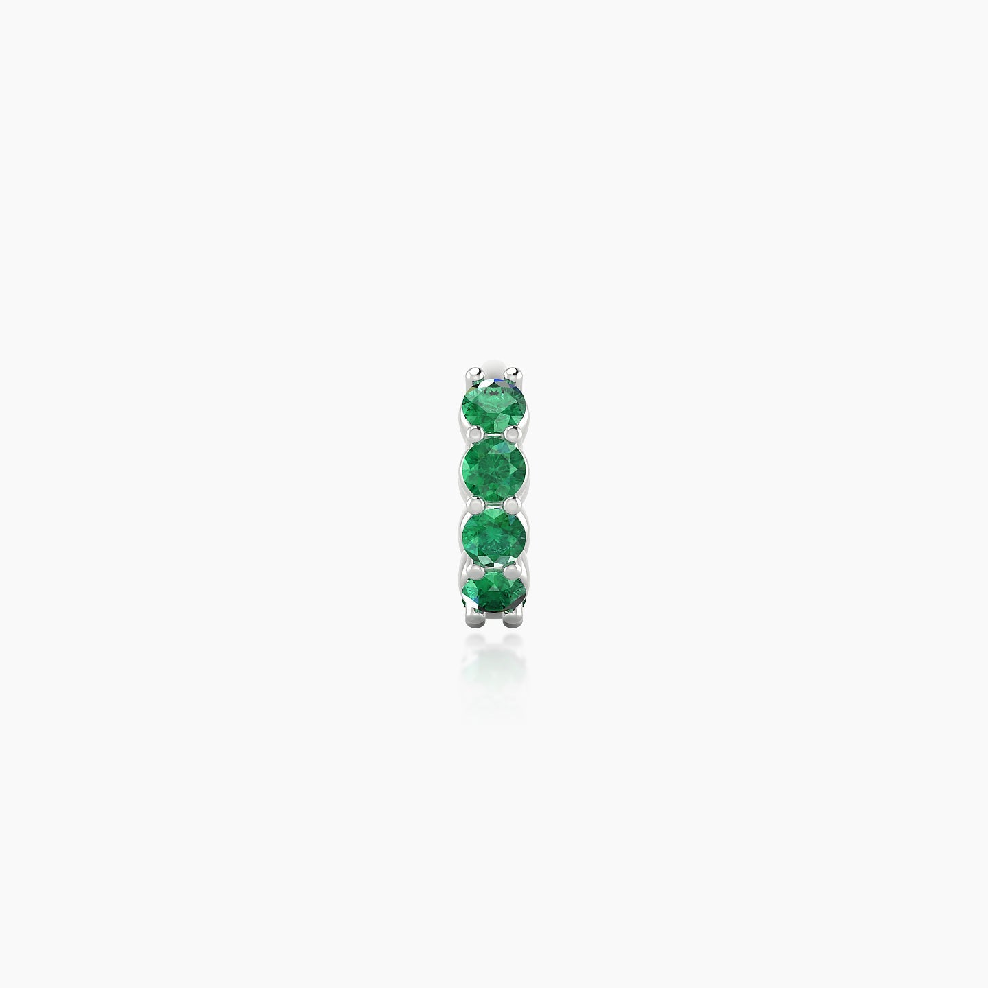 Vesta | 18k White Gold 5 mm Emerald Hoop Piercing