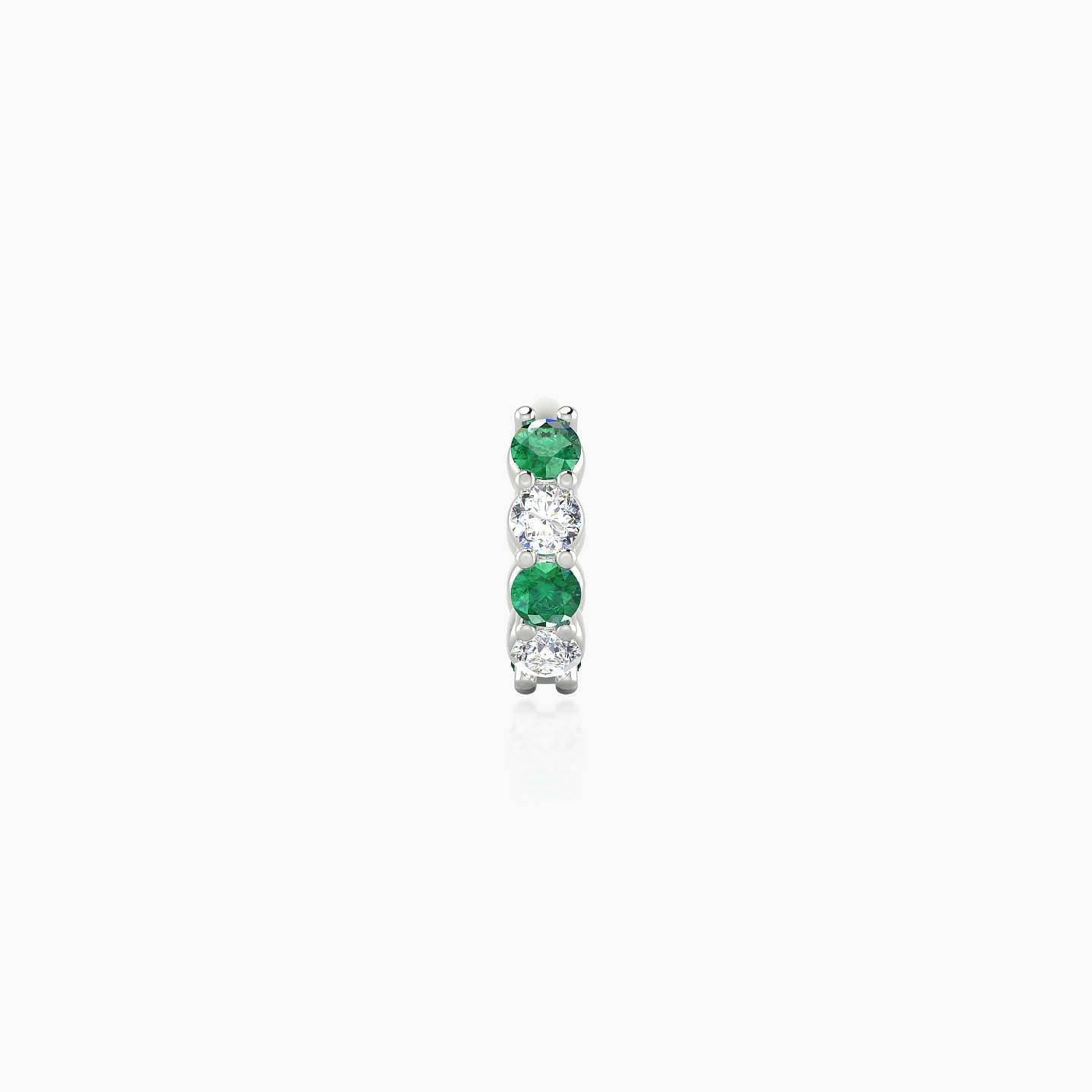 Vesta | 18k White Gold 5 mm Emerald & Diamond Hoop Piercing