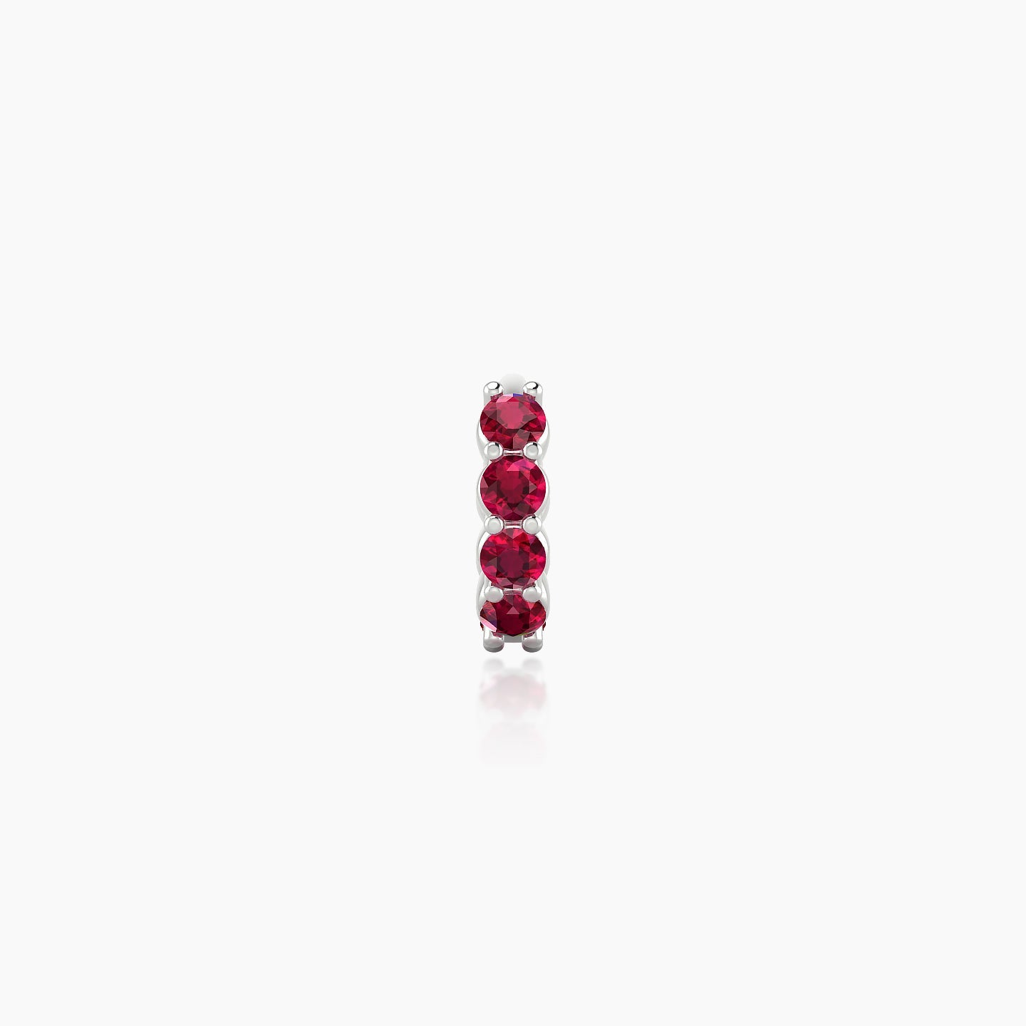 Vesta | 18k White Gold 5 mm Ruby Hoop Piercing