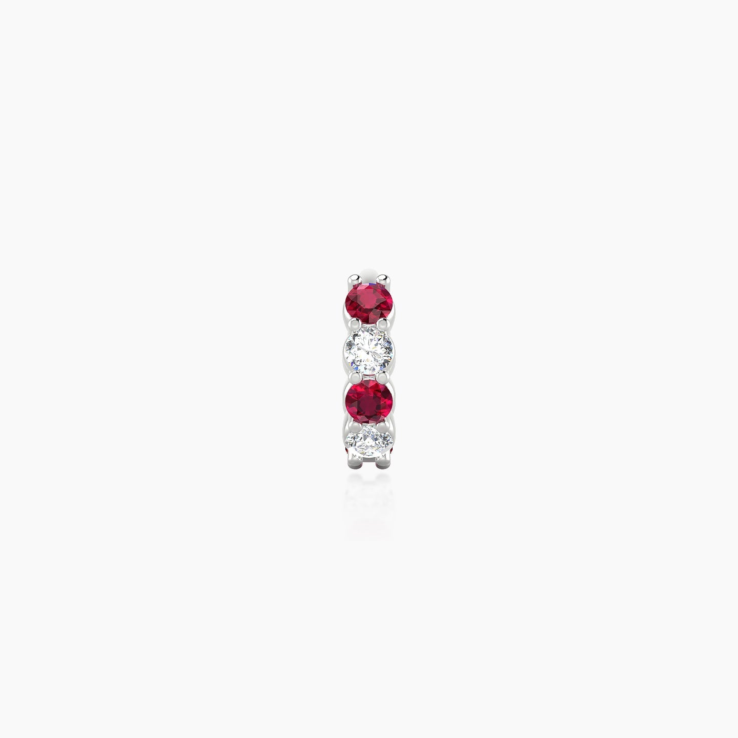 Vesta | 18k White Gold 5 mm Ruby & Diamond Hoop Piercing