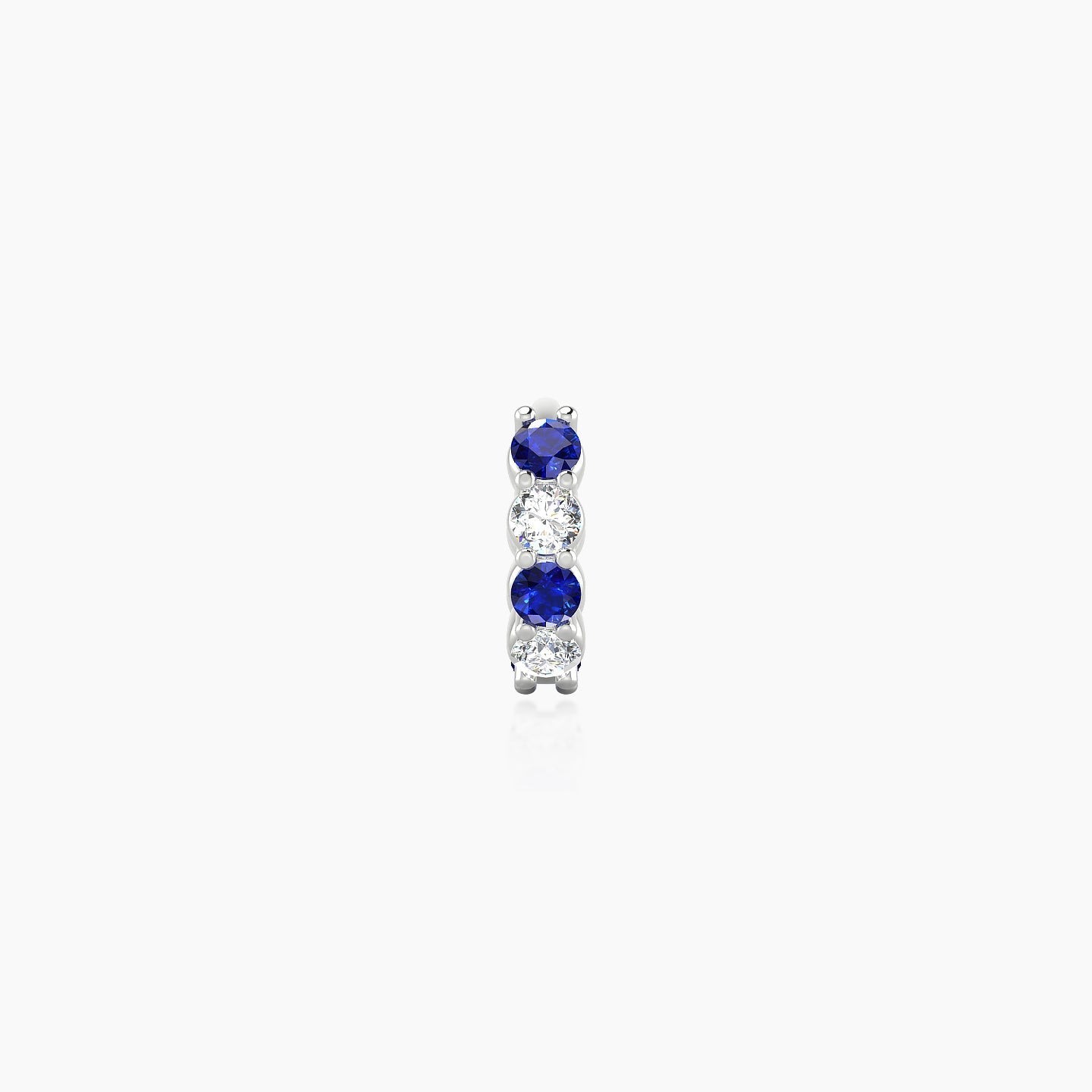 Vesta | 18k White Gold 5 mm Sapphire & Diamond Hoop Piercing