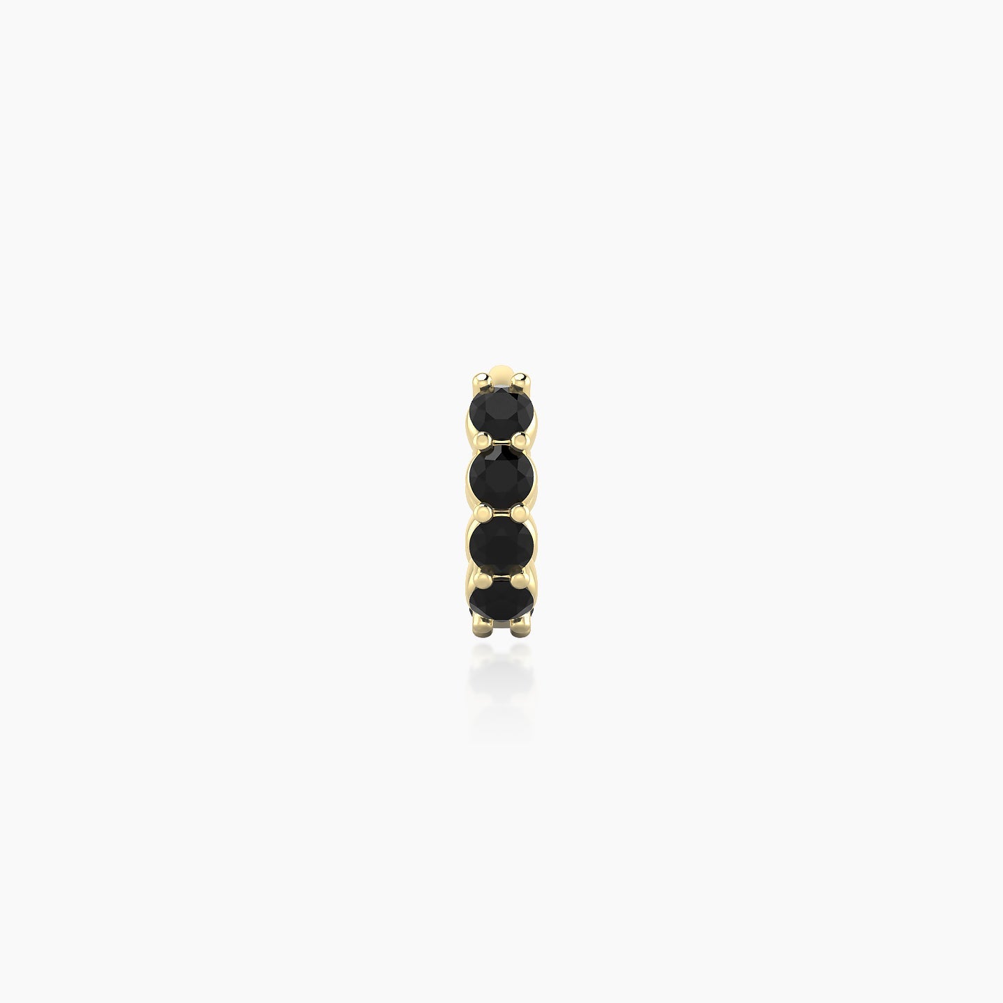 Vesta | 18k Yellow Gold 5 mm Black Diamond Hoop Piercing