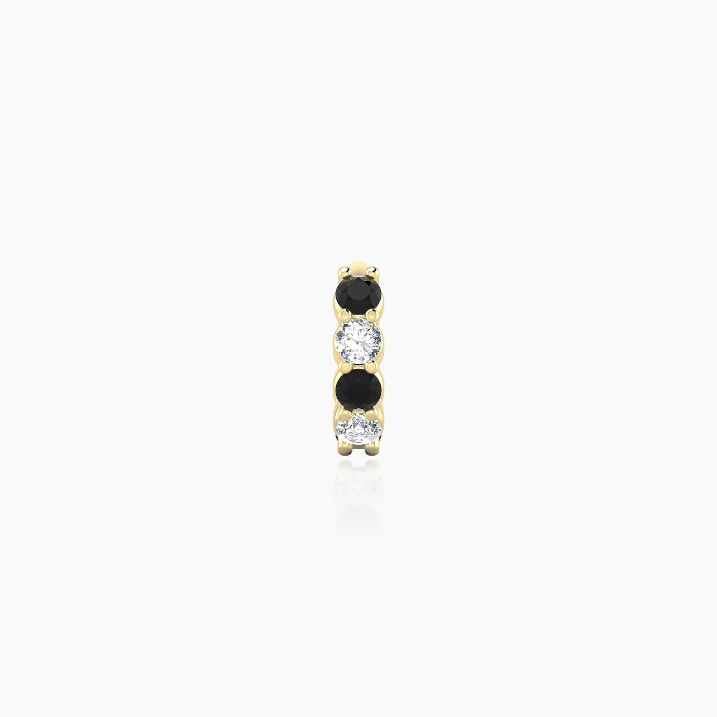 Vesta | 18k Yellow Gold 5 mm Black Diamond & Diamond Hoop Piercing