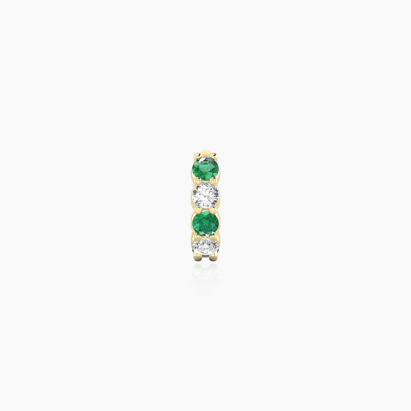 Vesta | 18k Yellow Gold 5 mm Emerald & Diamond Hoop Piercing