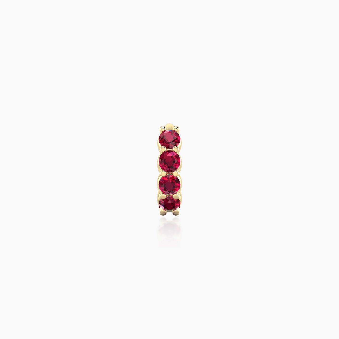 Vesta | 18k Yellow Gold 5 mm Ruby Hoop Piercing