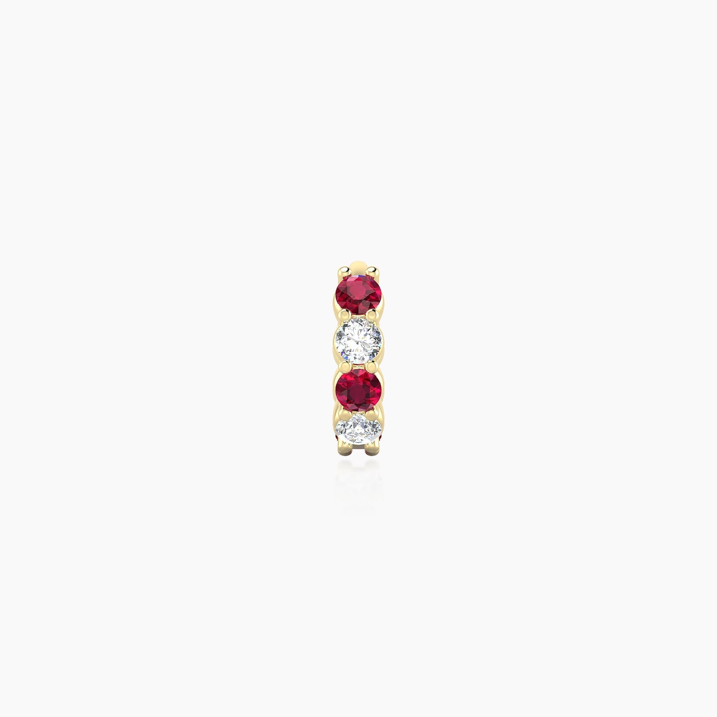 Vesta | 18k Yellow Gold 5 mm Ruby & Diamond Hoop Piercing