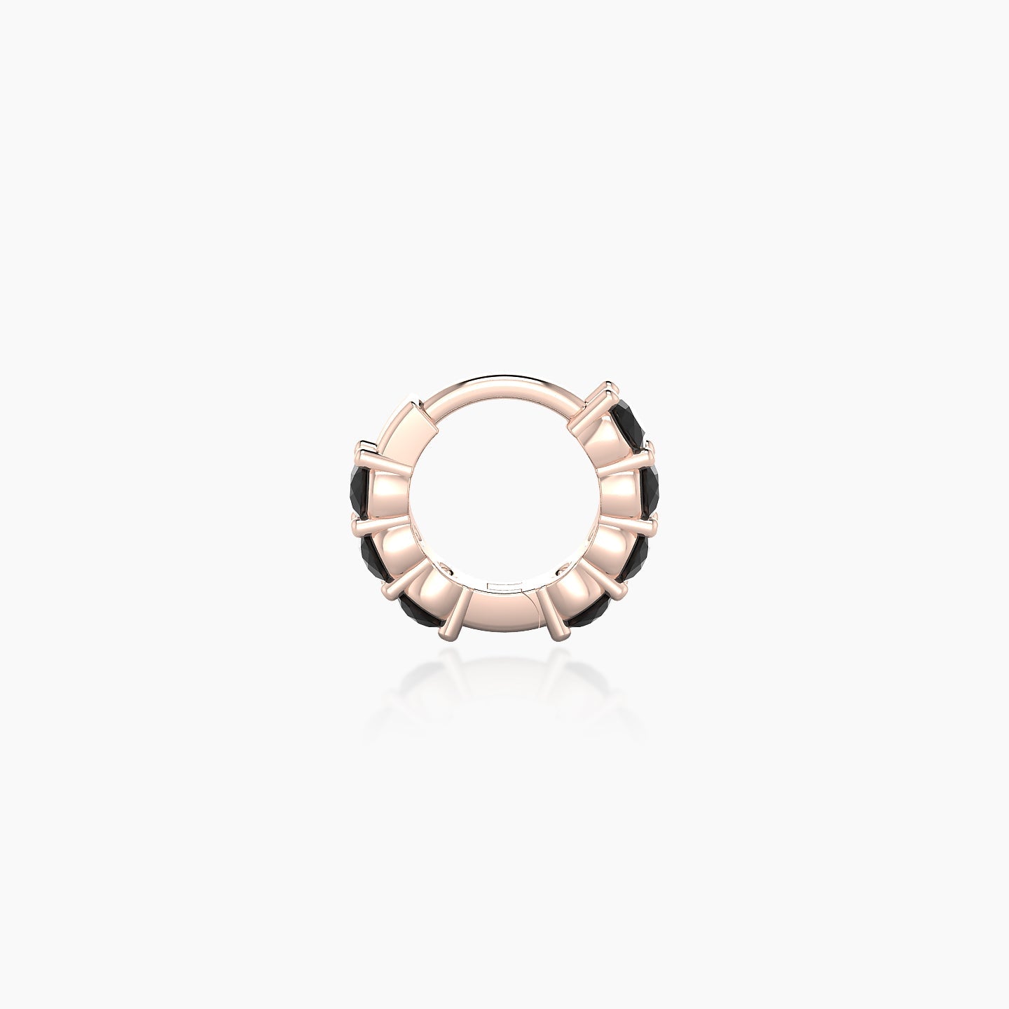 Vesta | 18k Rose Gold 5 mm Black Diamond Hoop Piercing