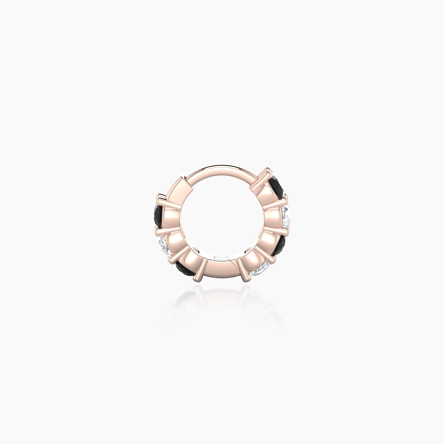 Vesta | 18k Rose Gold 5 mm Black Diamond & Diamond Hoop Piercing