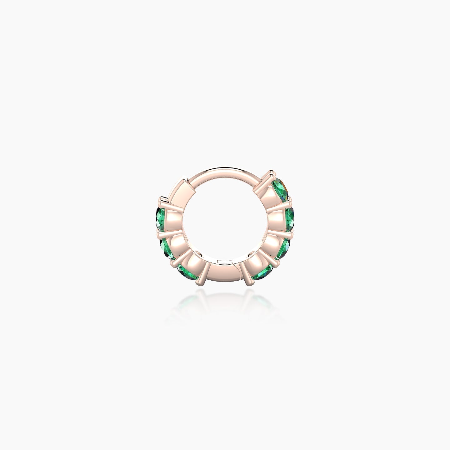 Vesta | 18k Rose Gold 5 mm Emerald Hoop Piercing