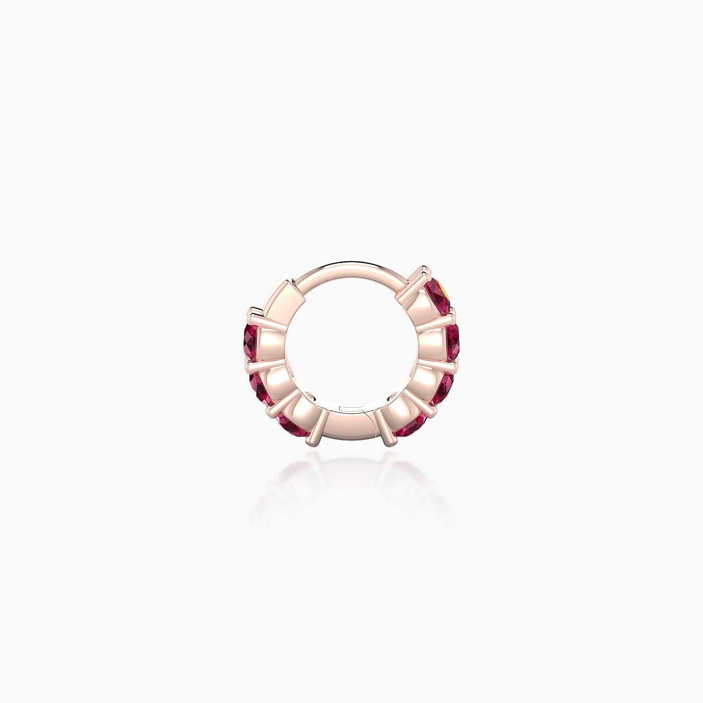 Vesta | 18k Rose Gold 5 mm Ruby Hoop Piercing