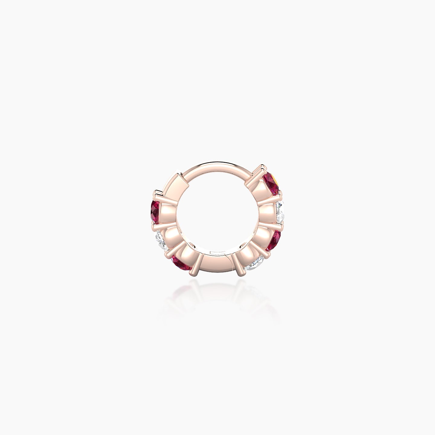 Vesta | 18k Rose Gold 5 mm Ruby & Diamond Hoop Piercing