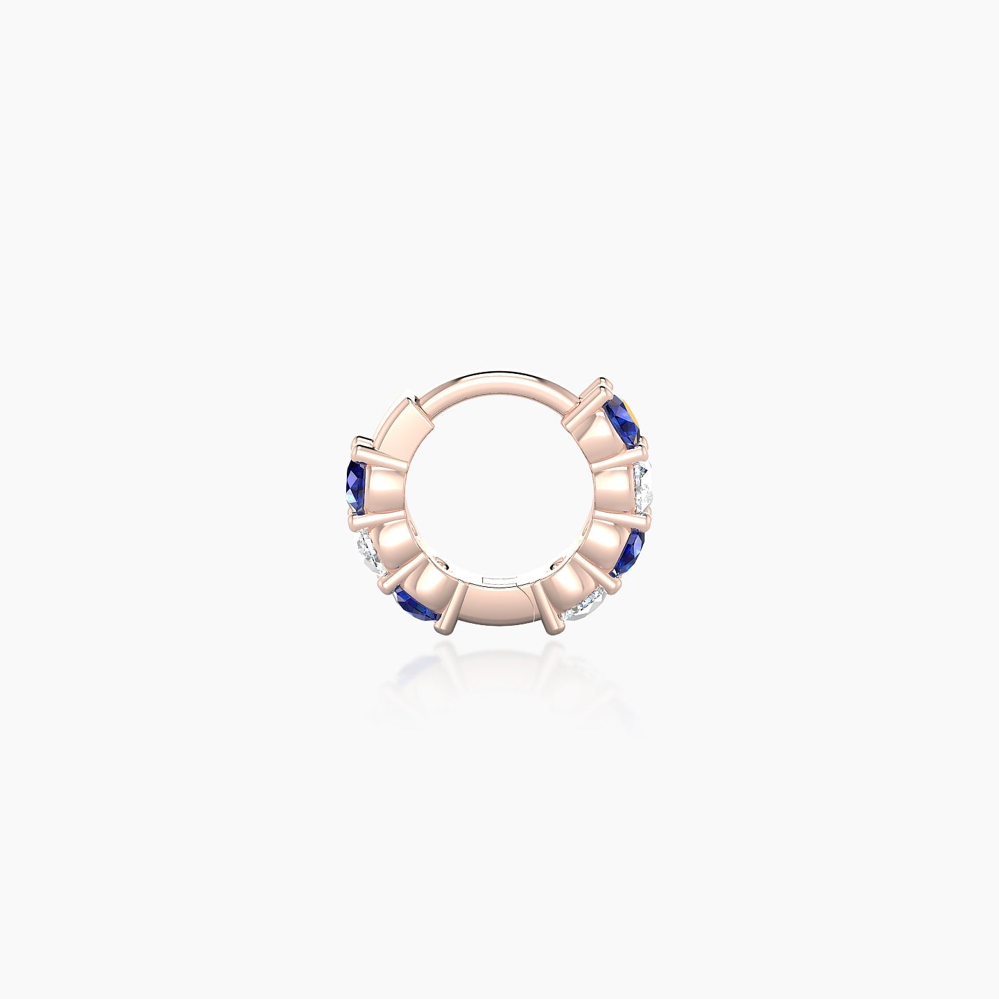 Vesta | 18k Rose Gold 5 mm Sapphire & Diamond Hoop Piercing