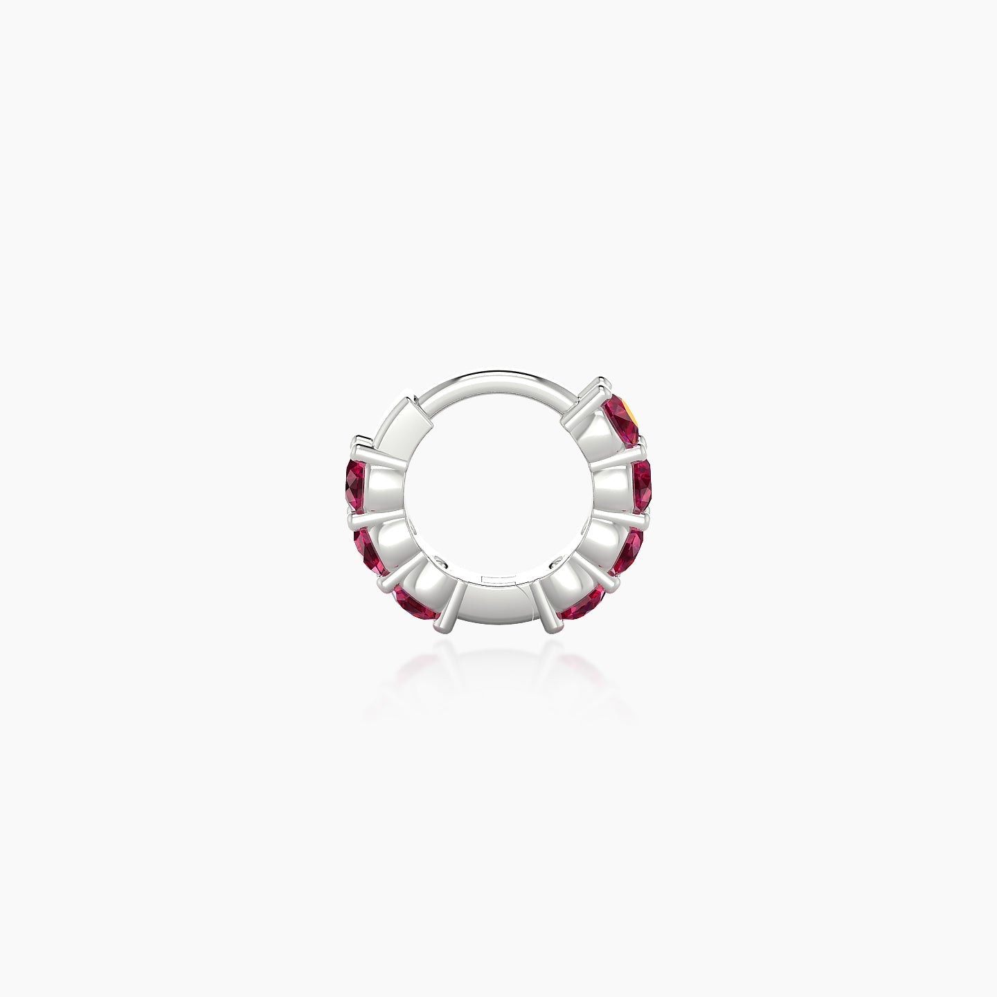 Vesta | 18k White Gold 5 mm Ruby Hoop Piercing