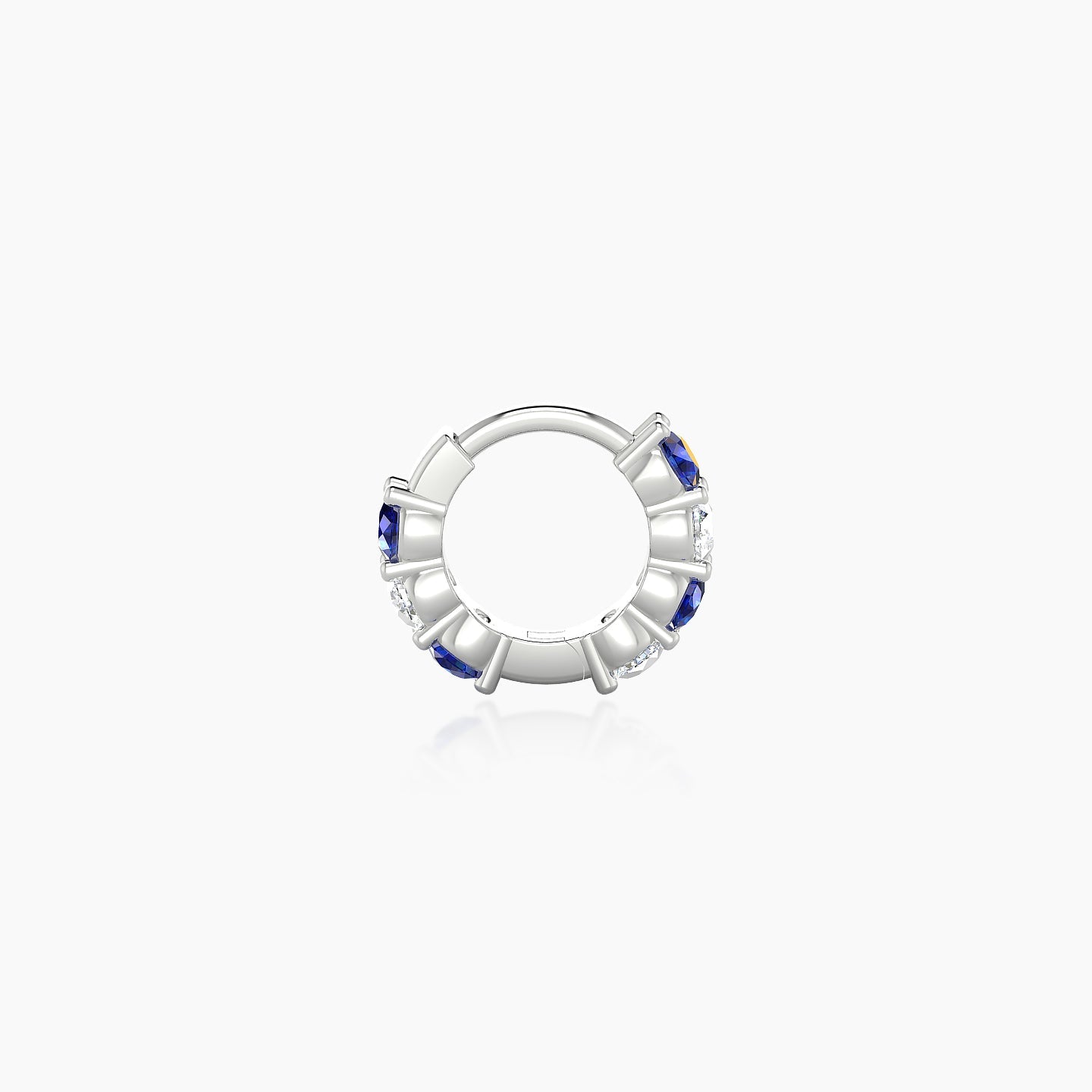 Vesta | 18k White Gold 5 mm Sapphire & Diamond Hoop Piercing