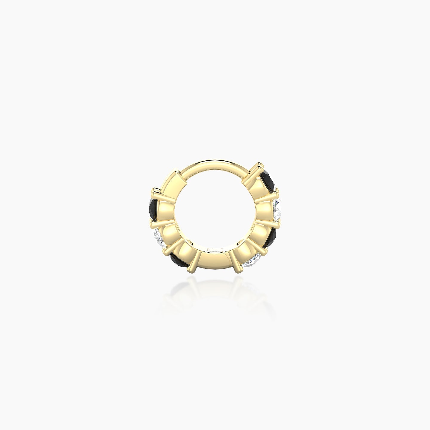 Vesta | 18k Yellow Gold 5 mm Black Diamond & Diamond Hoop Piercing