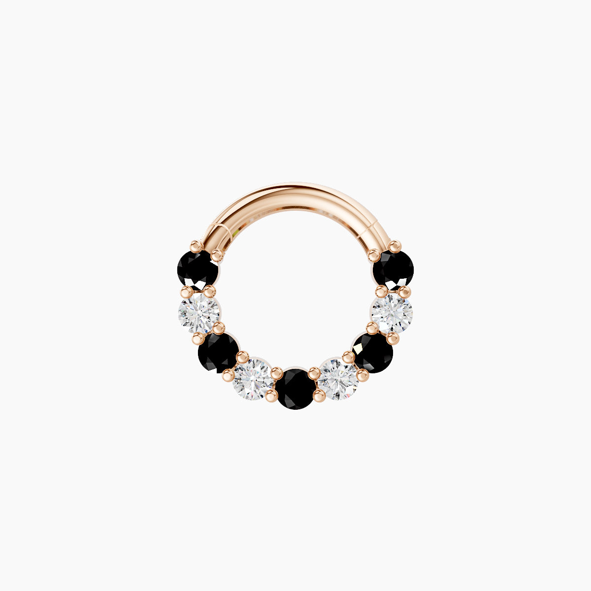 Vesta | 18k Rose Gold 6.5 mm Black Diamond & Diamond Daith Piercing