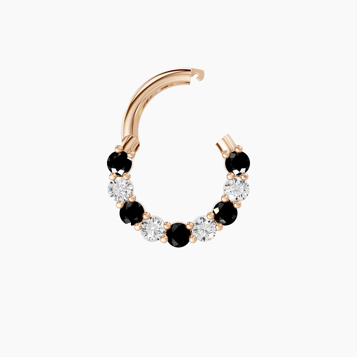 Vesta | 18k Rose Gold 6.5 mm Black Diamond & Diamond Daith Piercing