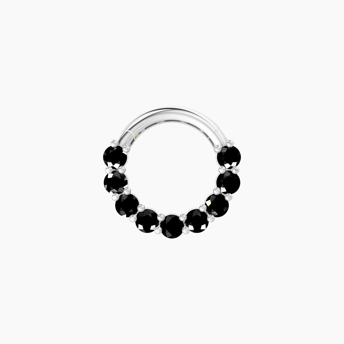 Vesta | 18k White Gold 6.5 mm Black Diamond Daith Piercing