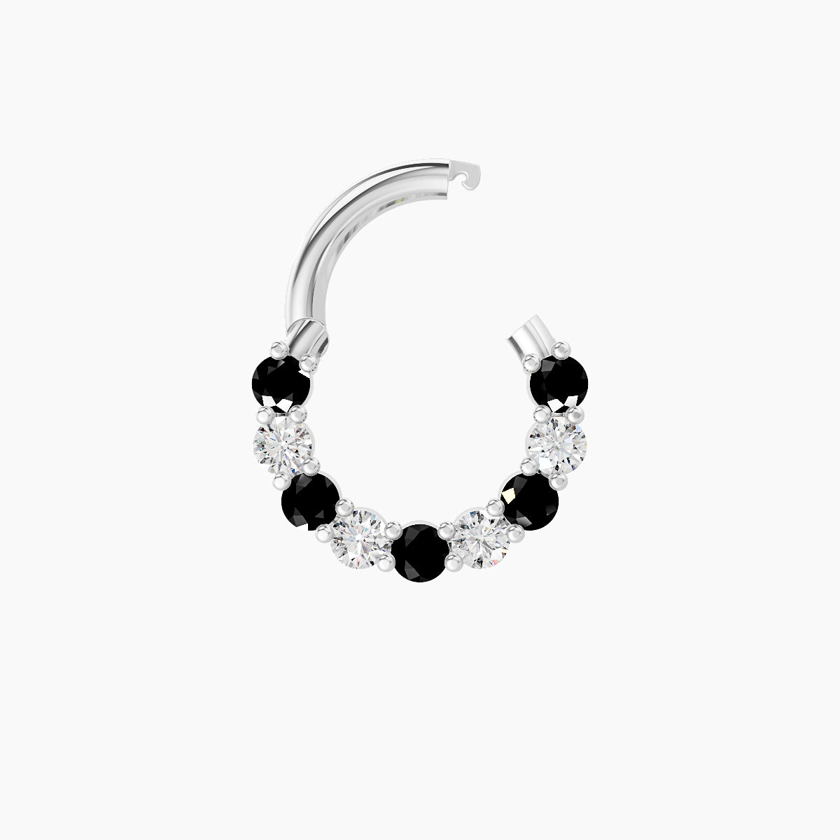 Vesta | 18k White Gold 6.5 mm Black Diamond & Diamond Daith Piercing