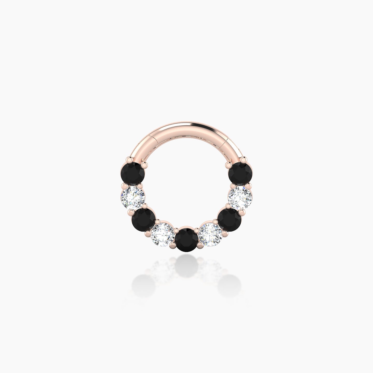 Vesta | 18k Rose Gold 6.5 mm Black Diamond & Diamond Daith Piercing