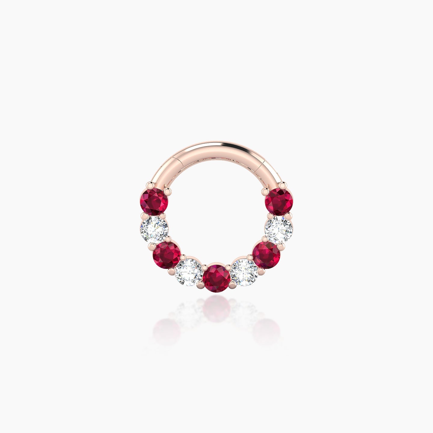 Vesta | 18k Rose Gold 6.5 mm Ruby & Diamond Daith Piercing