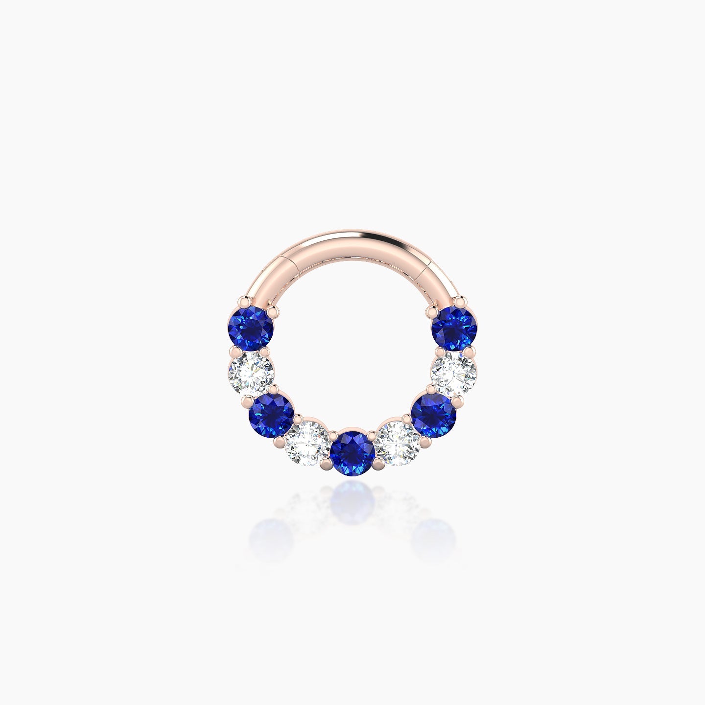 Vesta | 18k Rose Gold 6.5 mm Sapphire & Diamond Daith Piercing