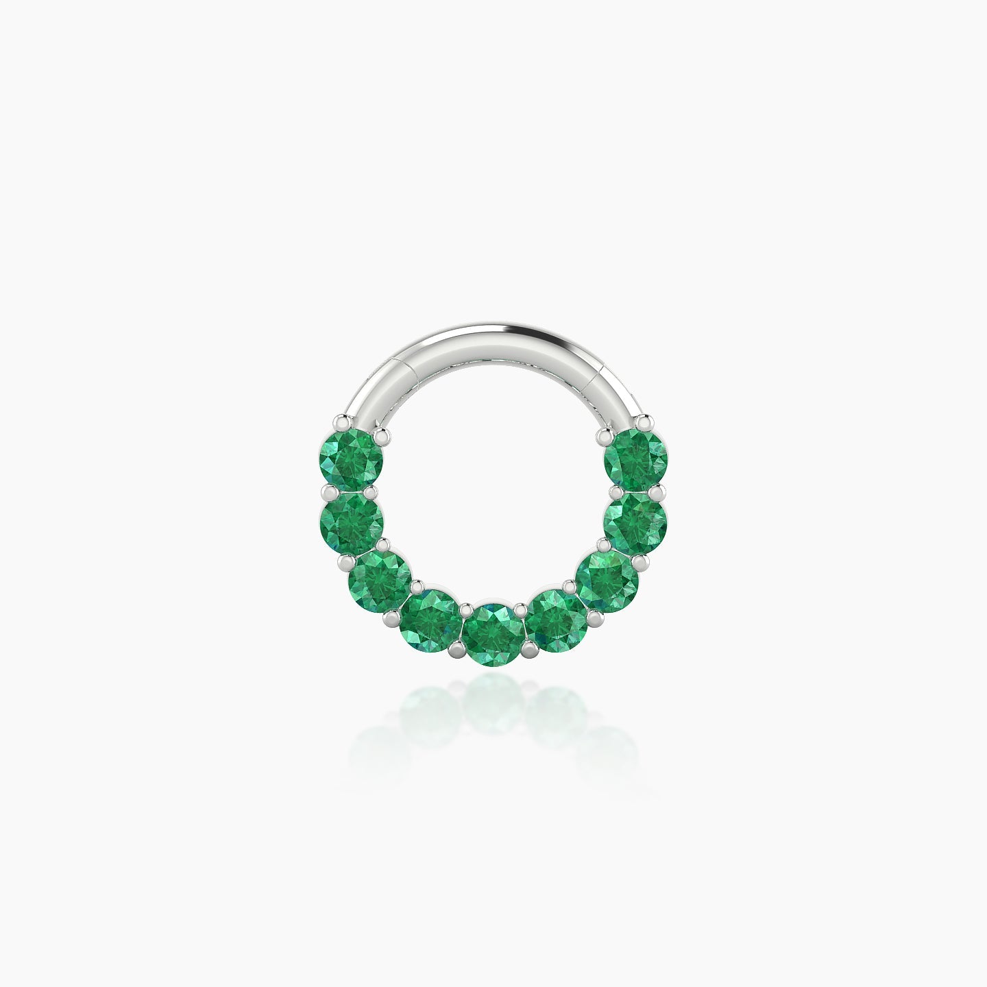 Vesta | 18k White Gold 6.5 mm Emerald Daith Piercing