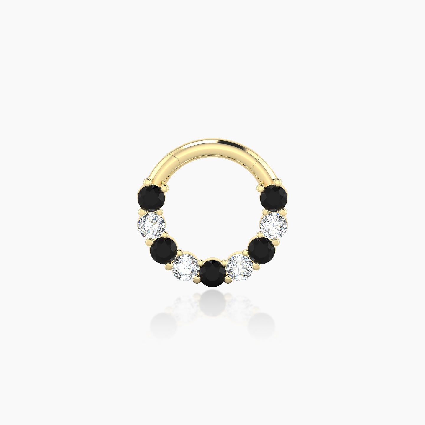 Vesta | 18k Yellow Gold 6.5 mm Black Diamond & Diamond Daith Piercing