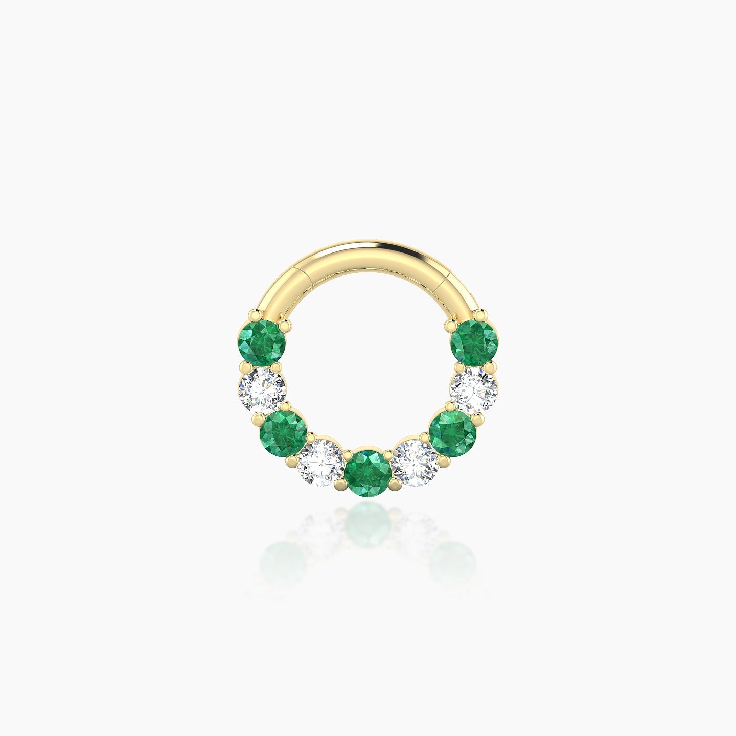 Vesta | 18k Yellow Gold 6.5 mm Emerald & Diamond Daith Piercing