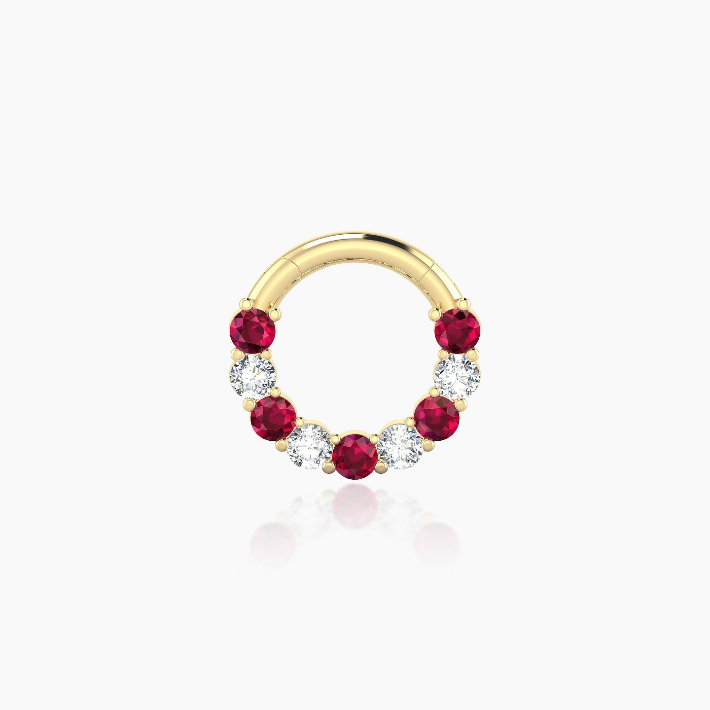 Vesta | 18k Yellow Gold 6.5 mm Ruby & Diamond Daith Piercing