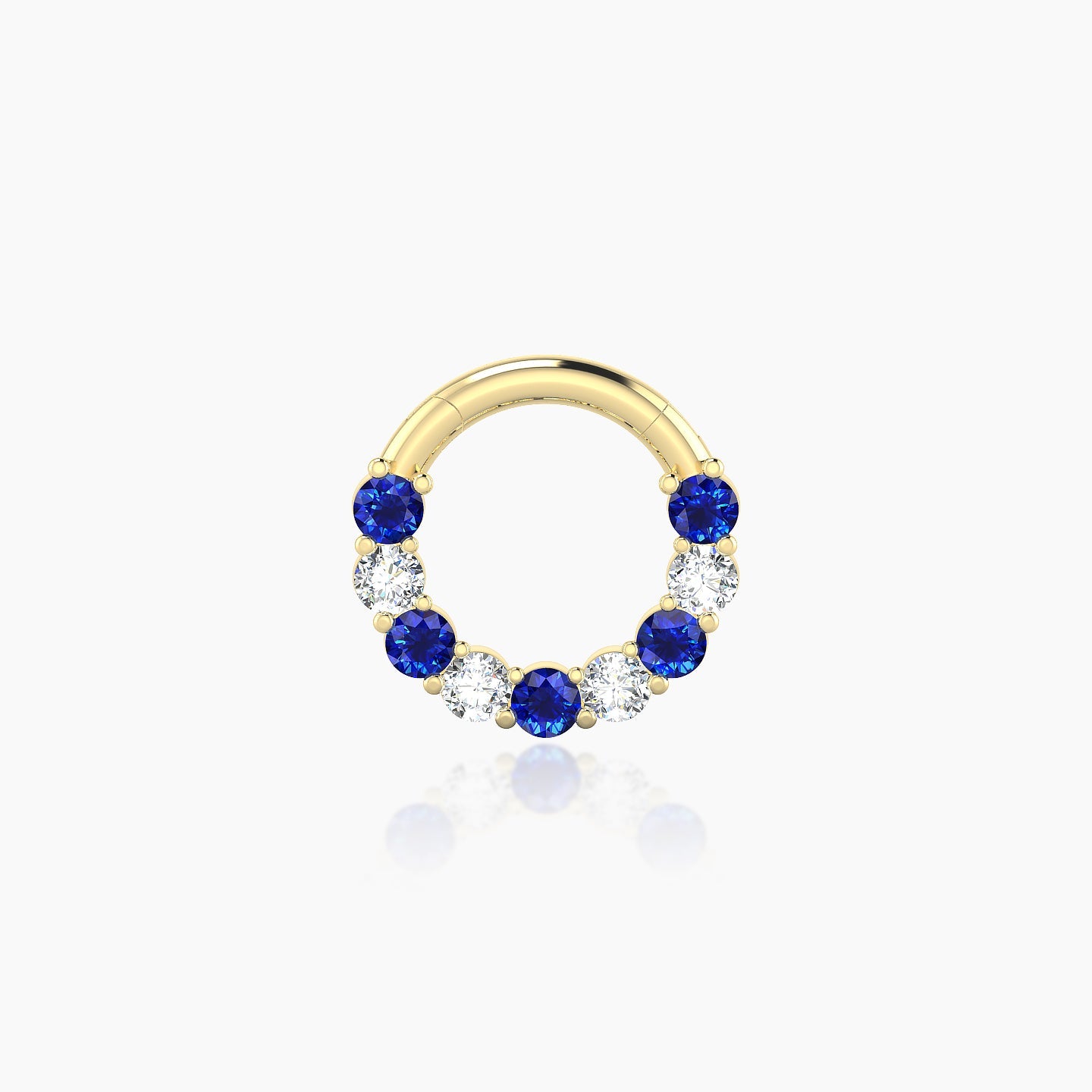 Vesta | 18k Yellow Gold 6.5 mm Sapphire & Diamond Daith Piercing