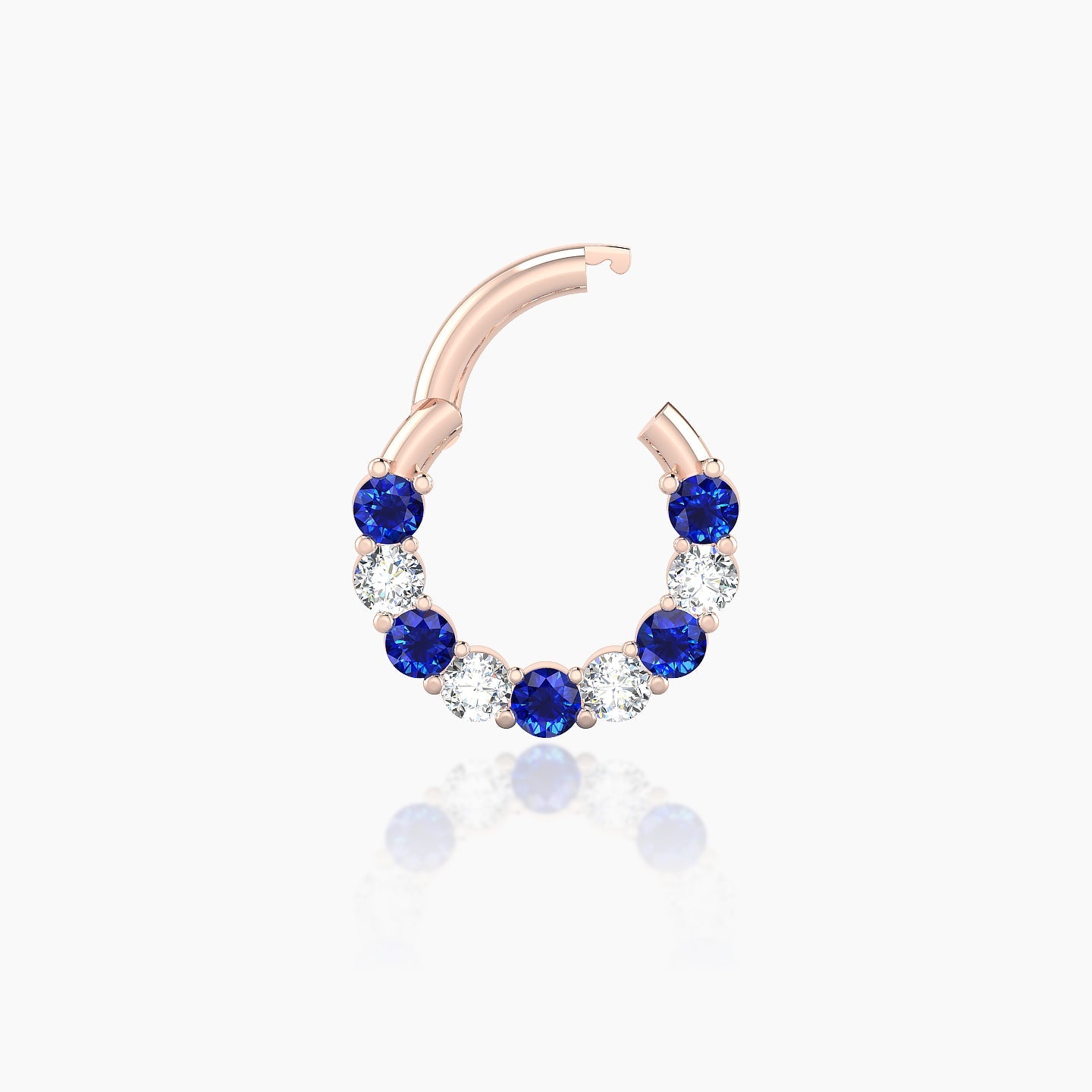 Vesta | 18k Rose Gold 6.5 mm Sapphire & Diamond Daith Piercing