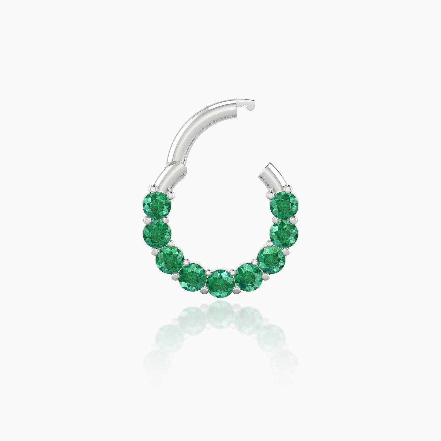 Vesta | 18k White Gold 6.5 mm Emerald Daith Piercing